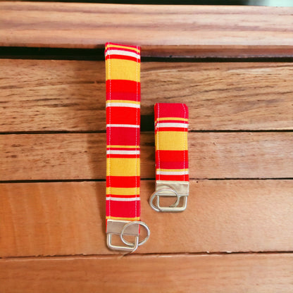 Red & Yellow Stripes Wristlet and Keychain