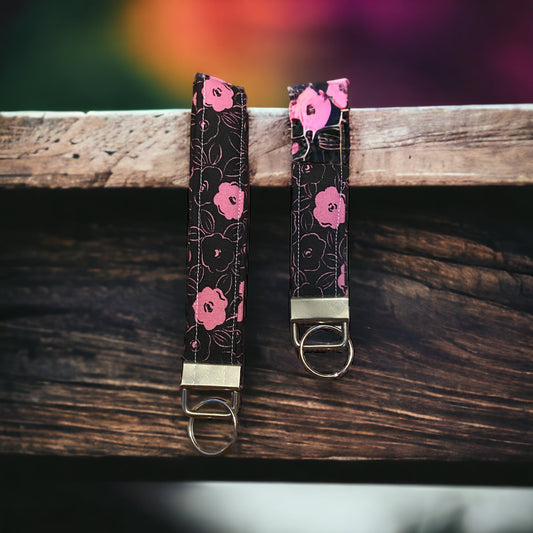 pink and black keychains