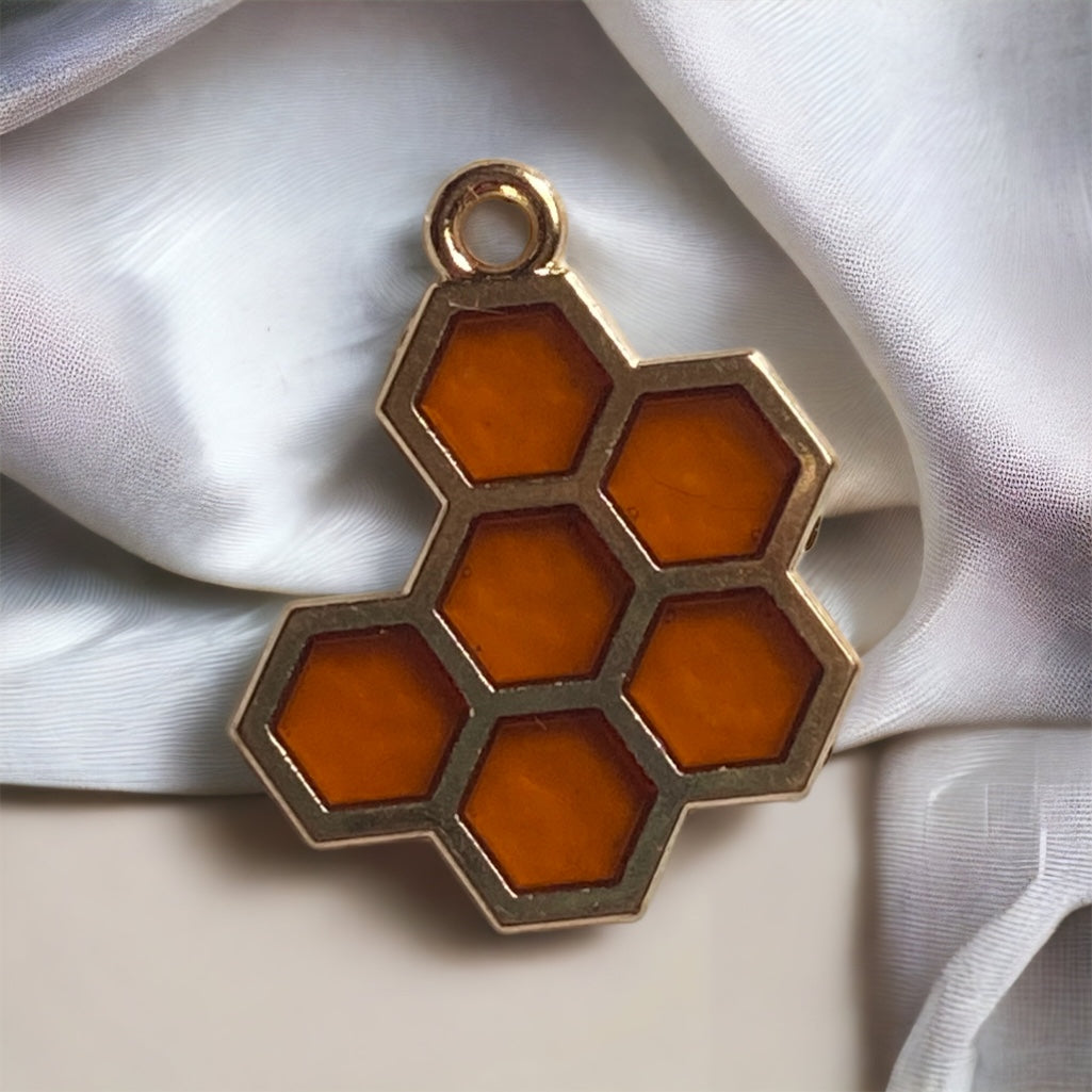 close up of honeycomb charm