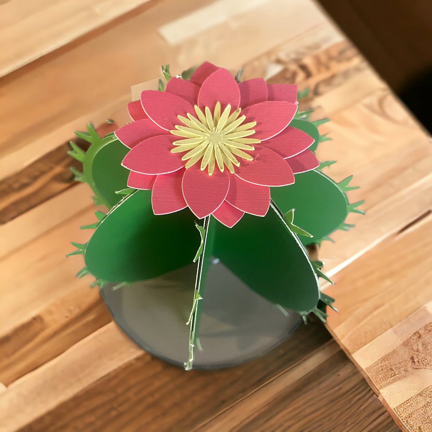 paper cactus with paper flower