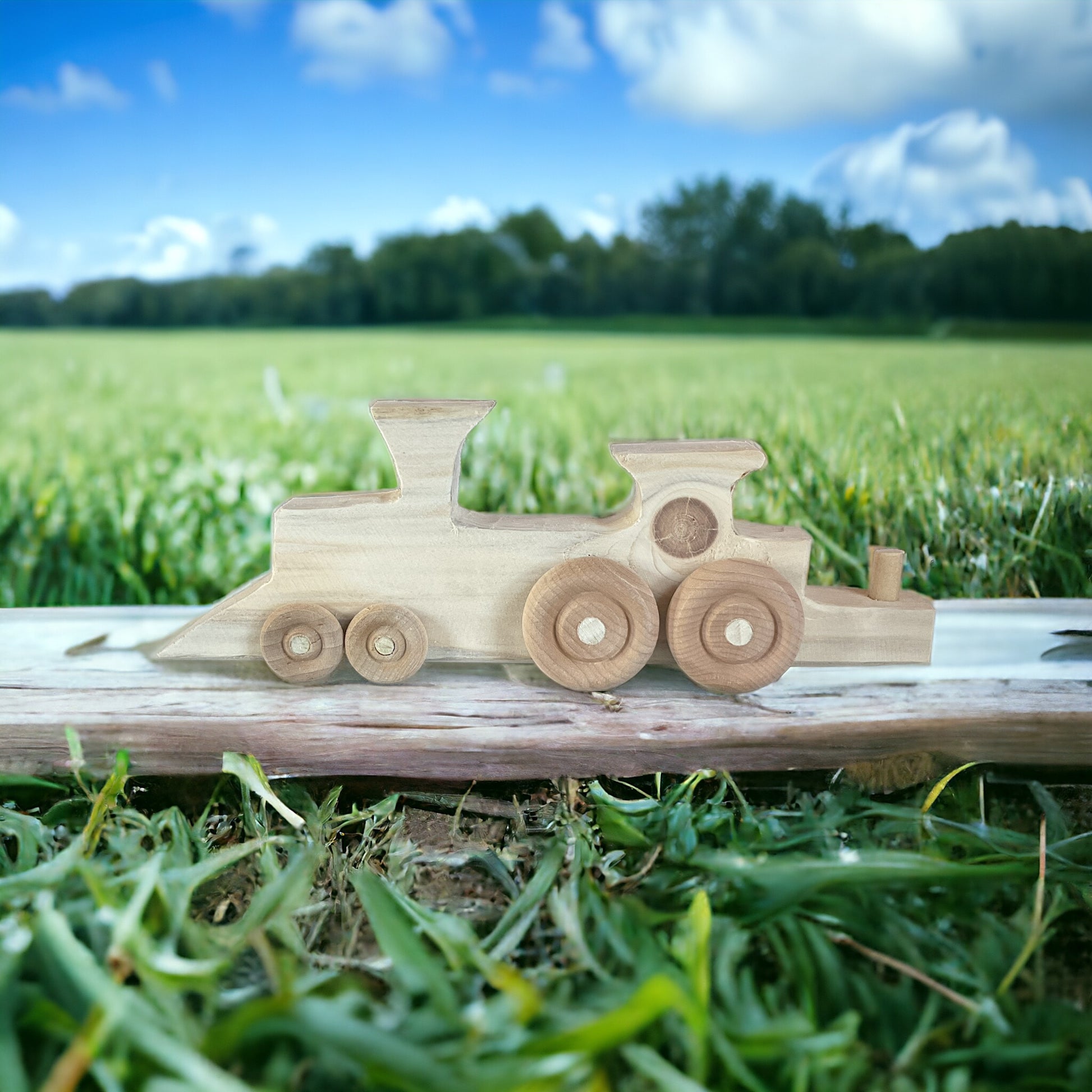 wooden train engine