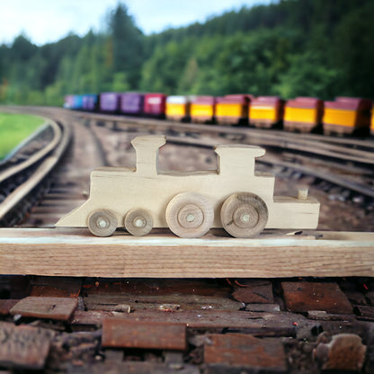 wooden train engine