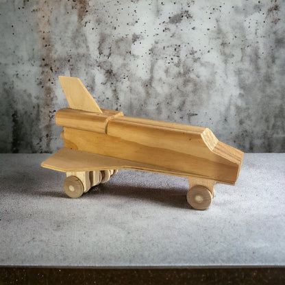 wooden rocket ship