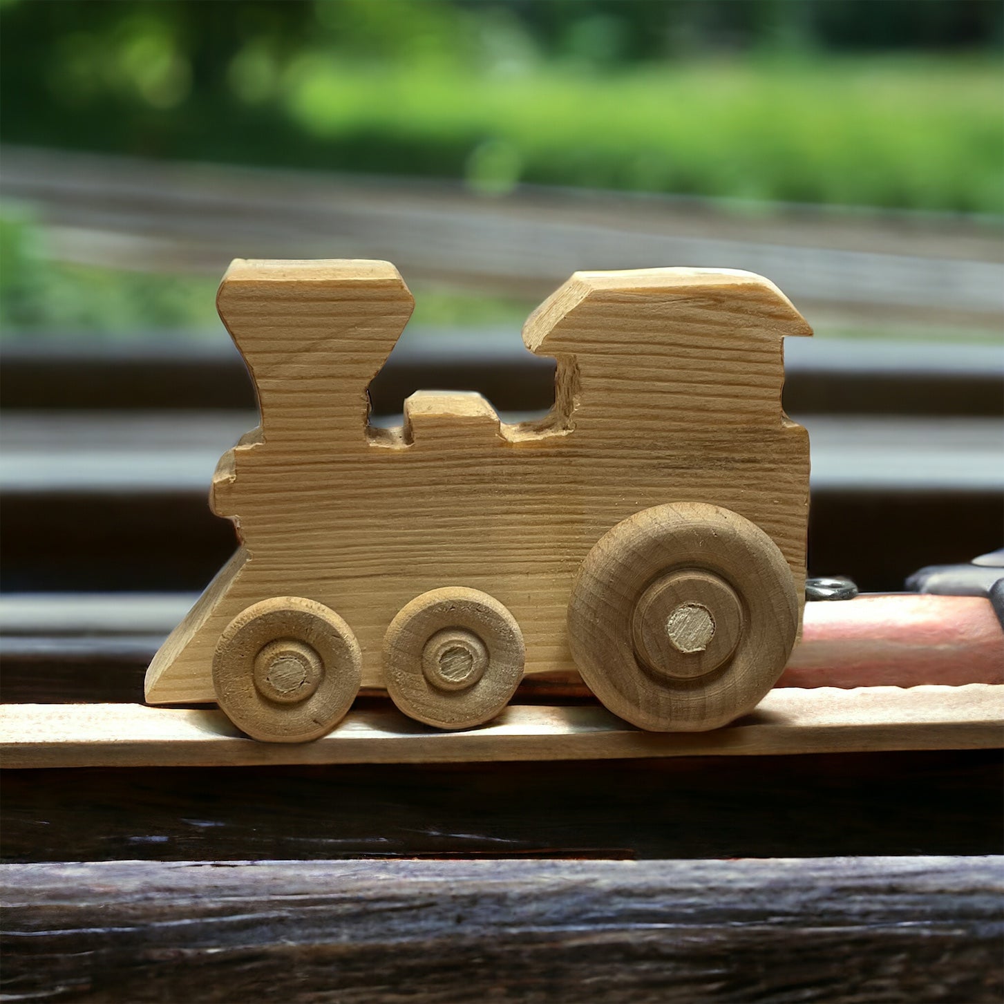 wooden train engine