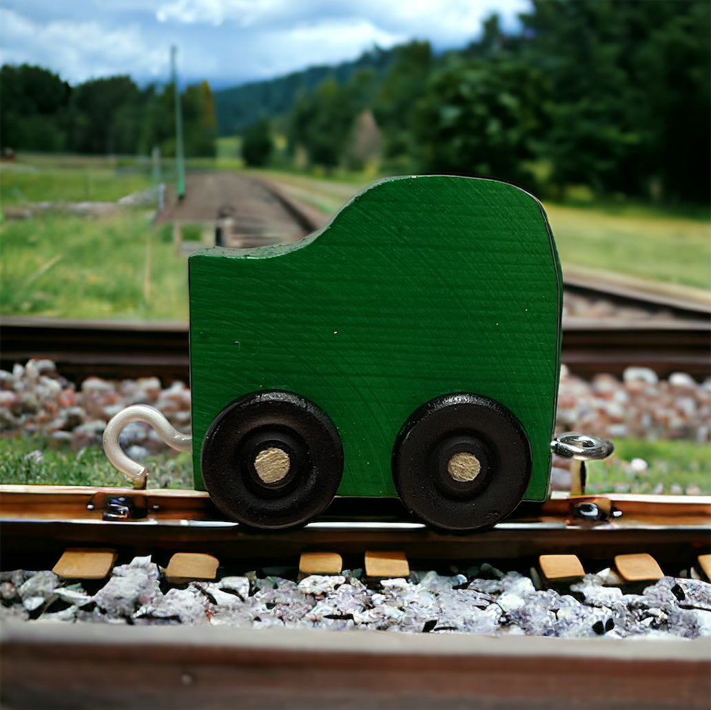 wooden train green