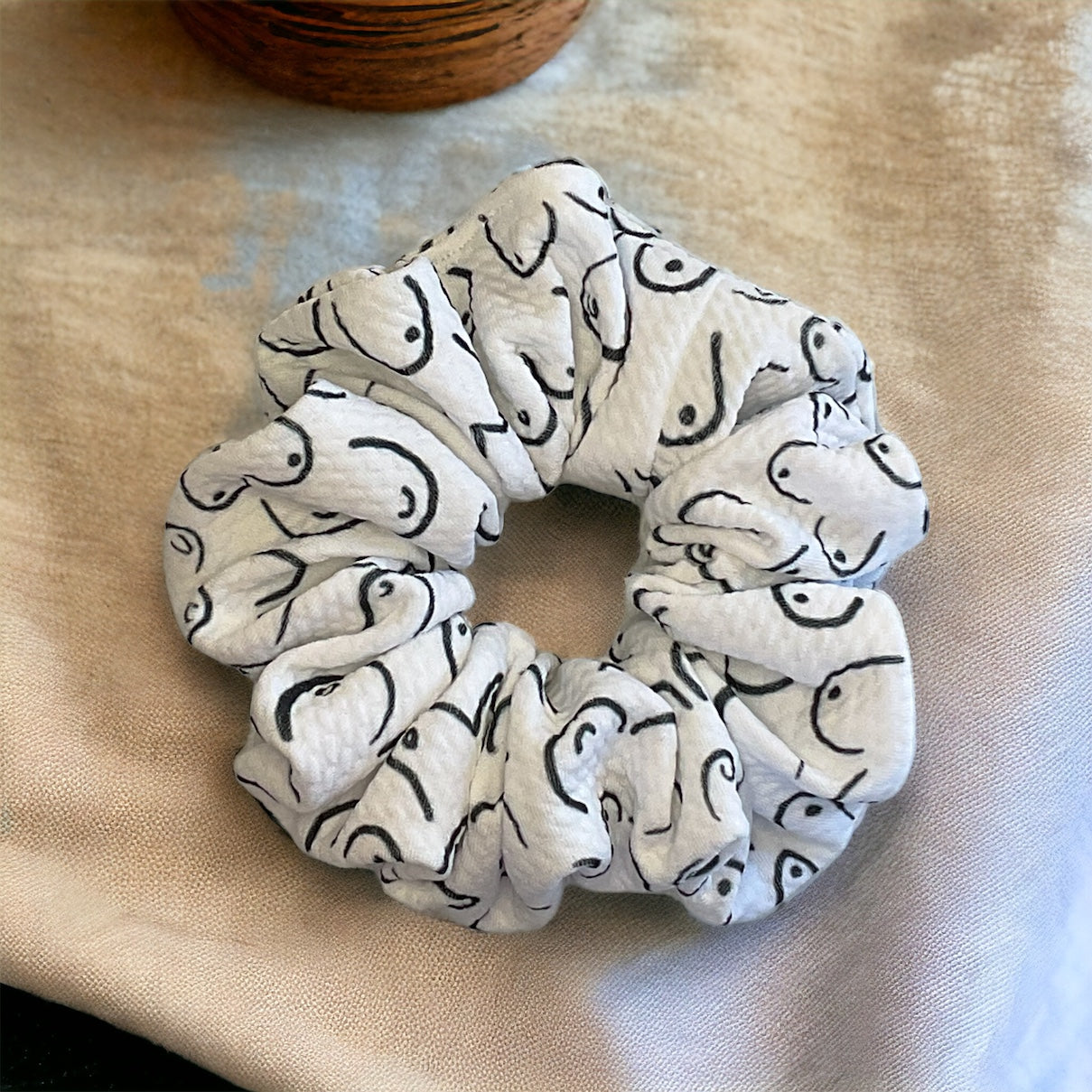 black and white scrunchie