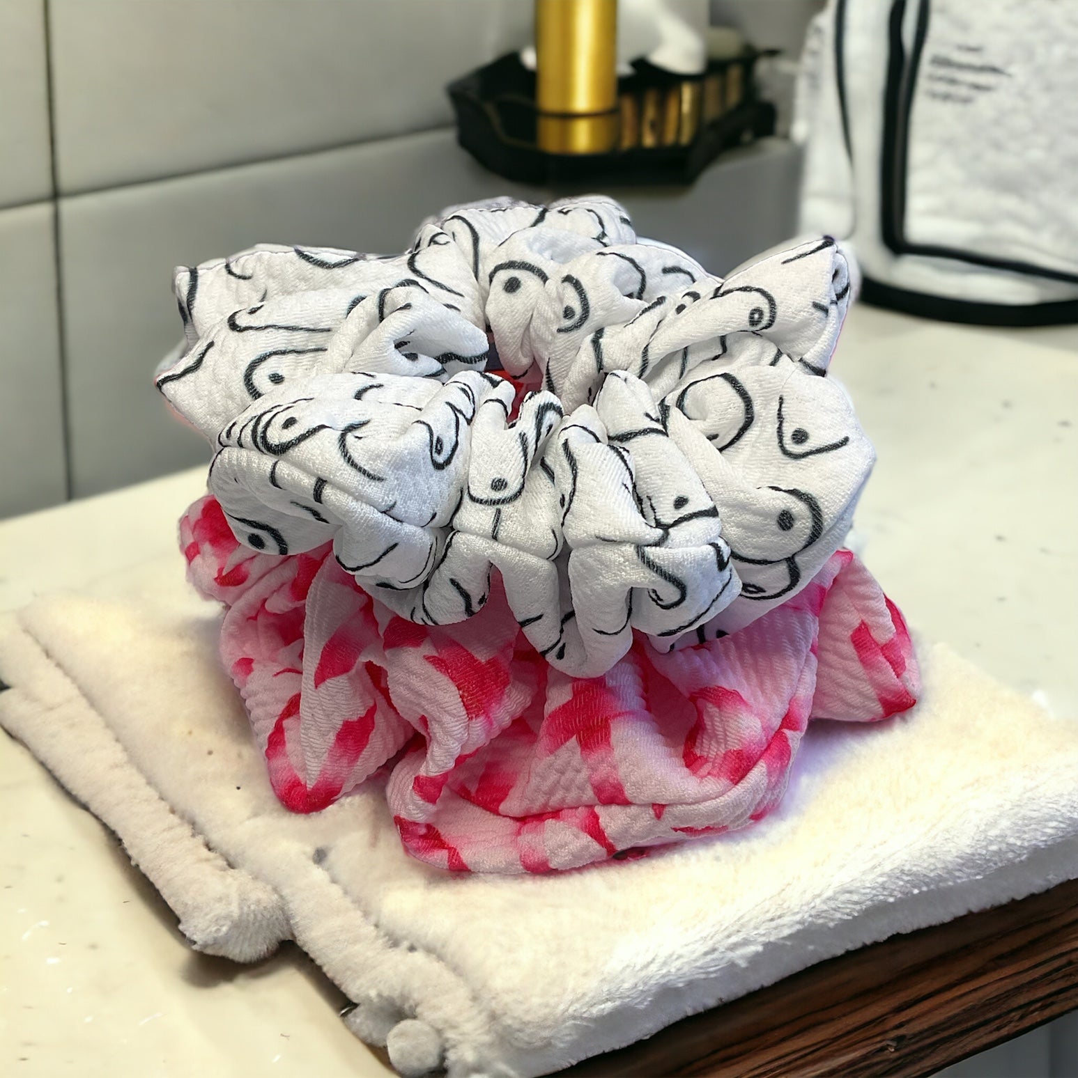 set of two ribbon scrunchies