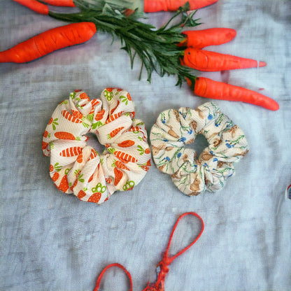 carrot scrunchie, rabbit scrunchie 