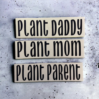 black decals, plant daddy, plant mom, plant parent