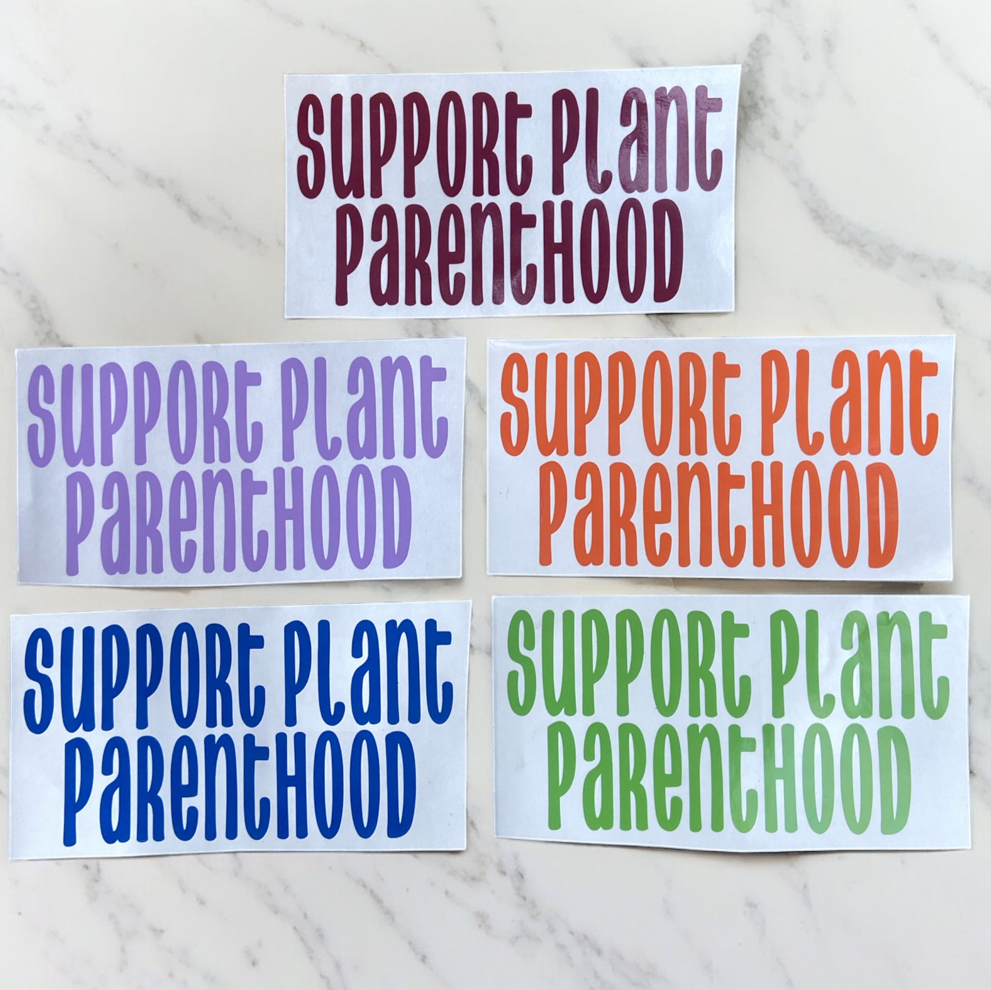 multi colored support plant parenthood decal 