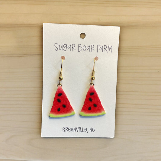 metal watermelon earrings