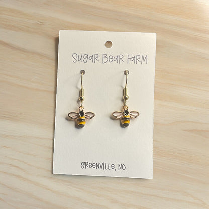 mini bee earrings