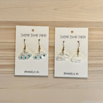 two pairs of cloud earrings