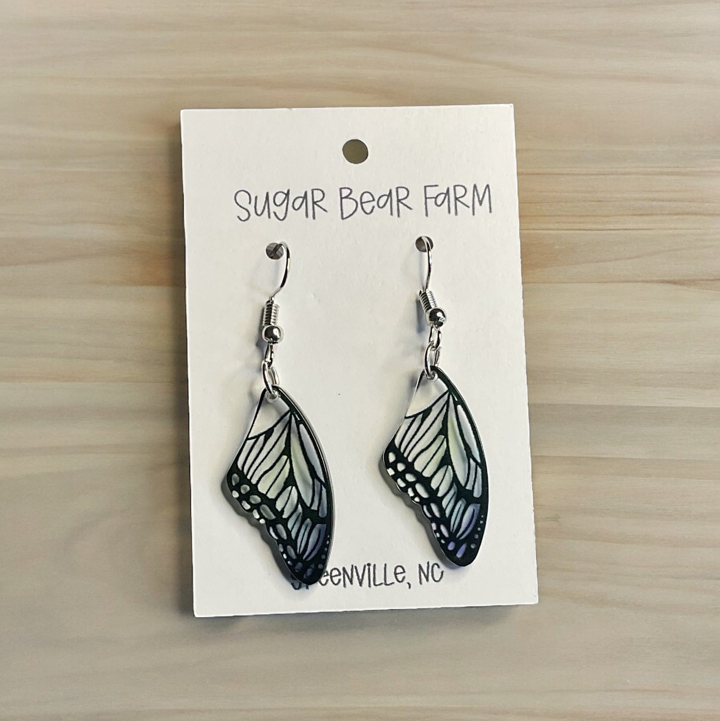 Pair of butterfly wing earrings