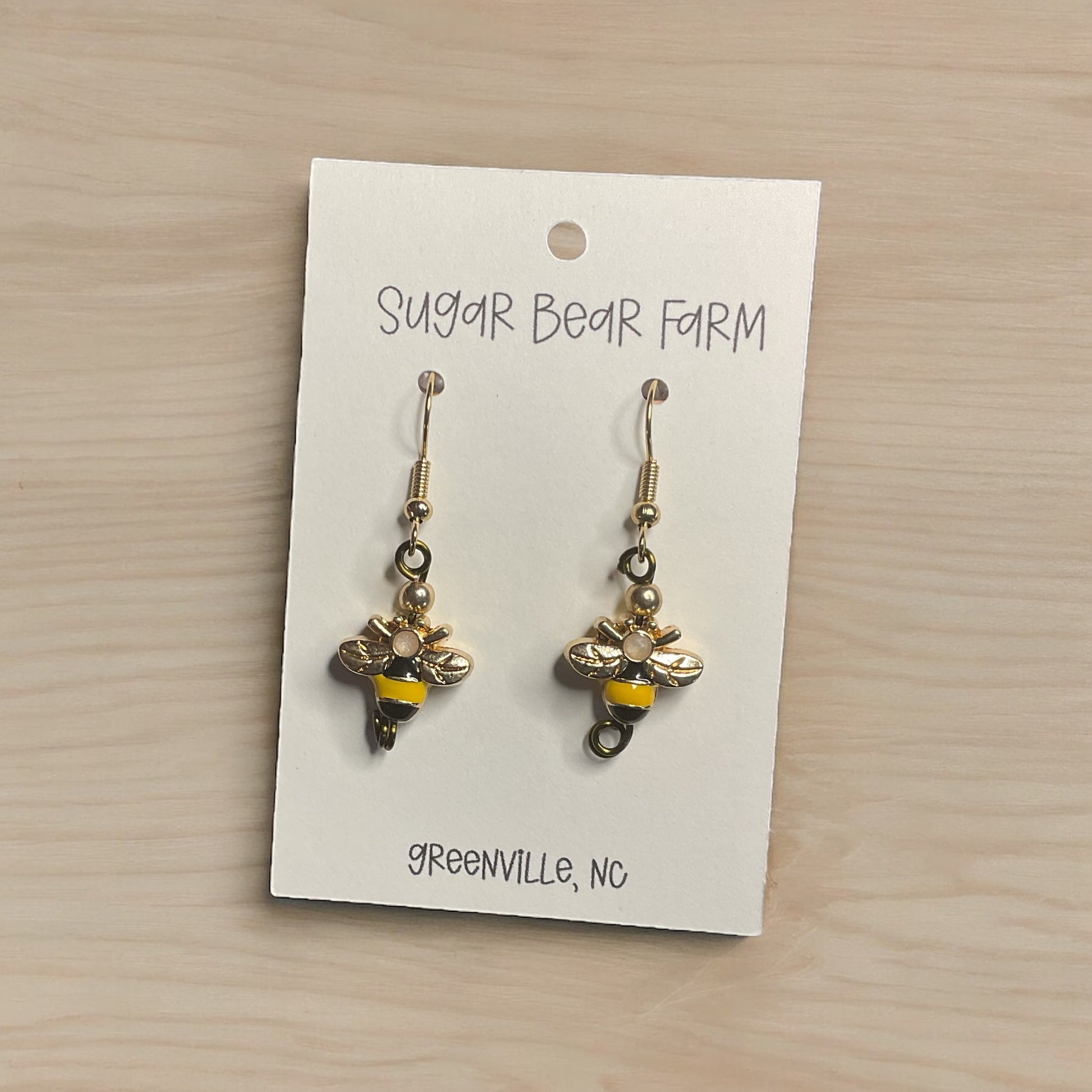 yellow and black bee earrings