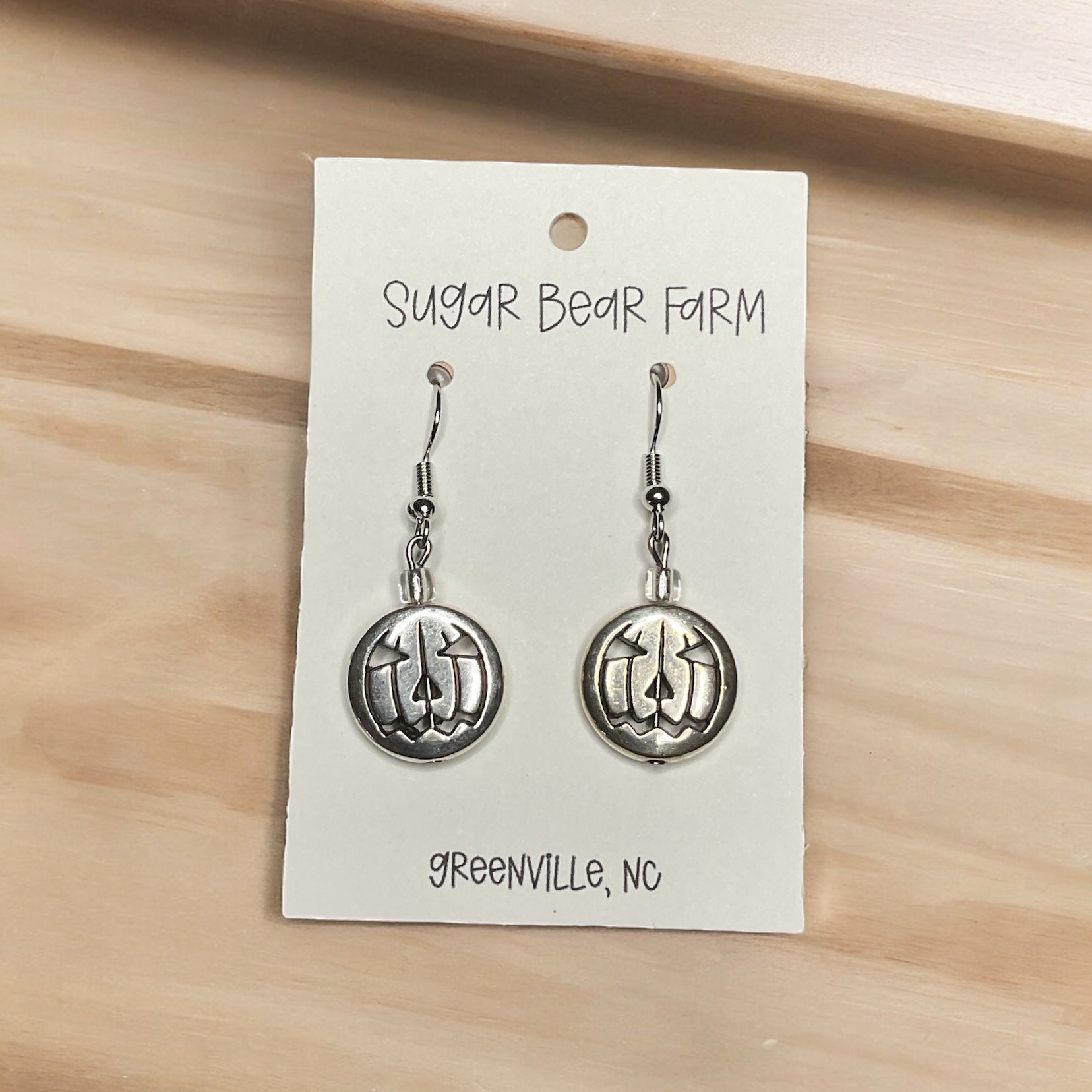 silver pumpkin earrings