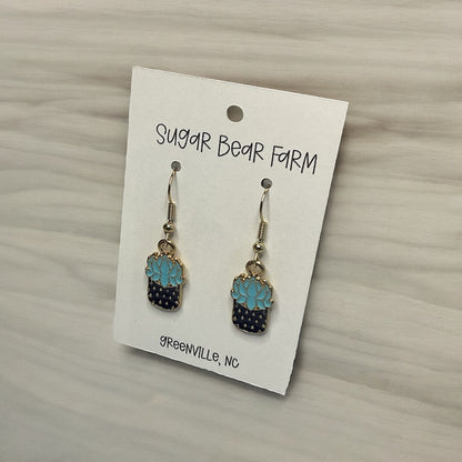 Pair of Blue Cactus Earrings