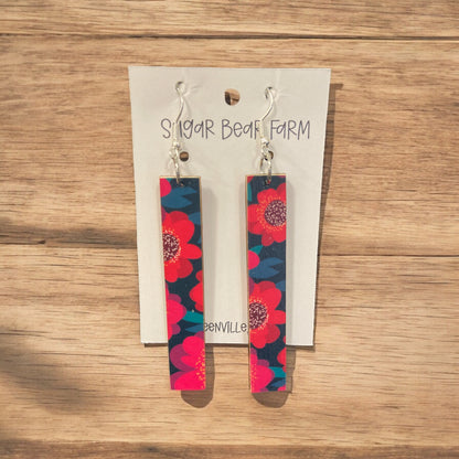 Pair of tropical wood earrings