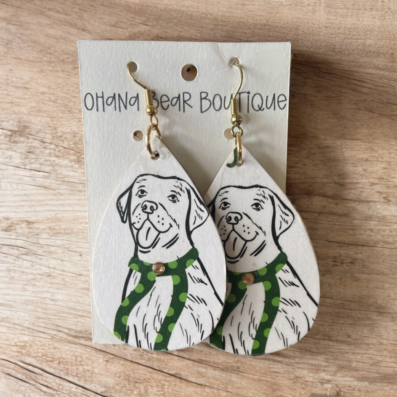 black and white lab earrings