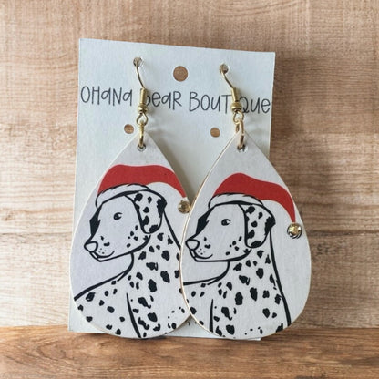 black and white Dalmatian earrings