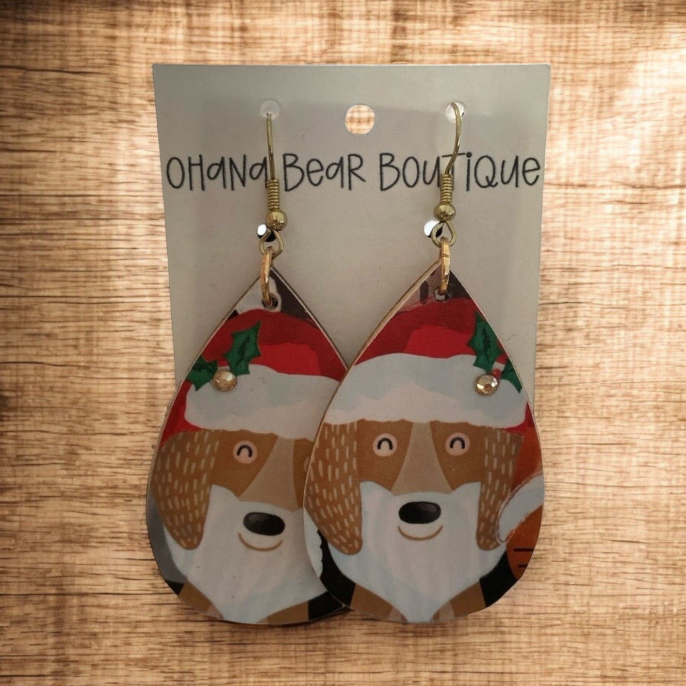 Christmas Cartoon Dog & Cat Earrings