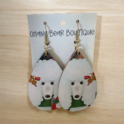 Christmas Cartoon Dog & Cat Earrings