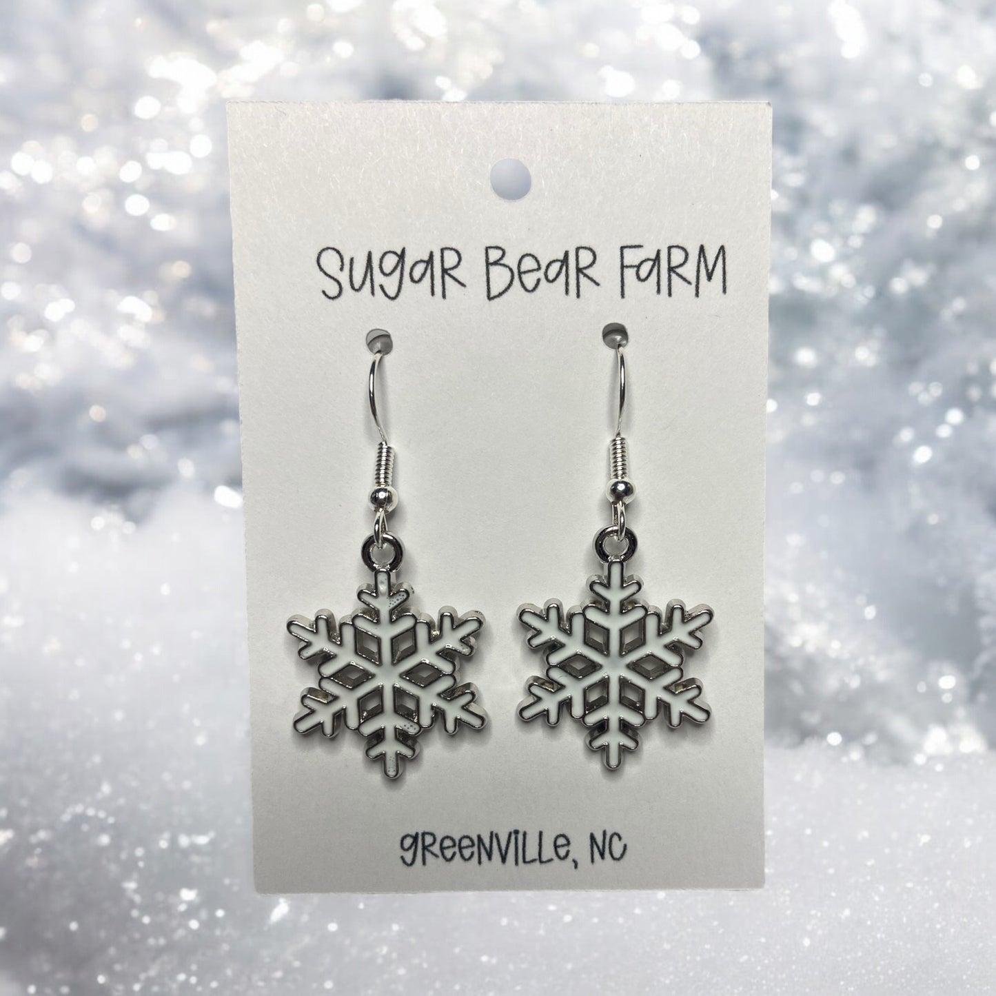 Pair of snowflake earrings