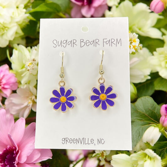 Colorful Daisy Flower Earrings