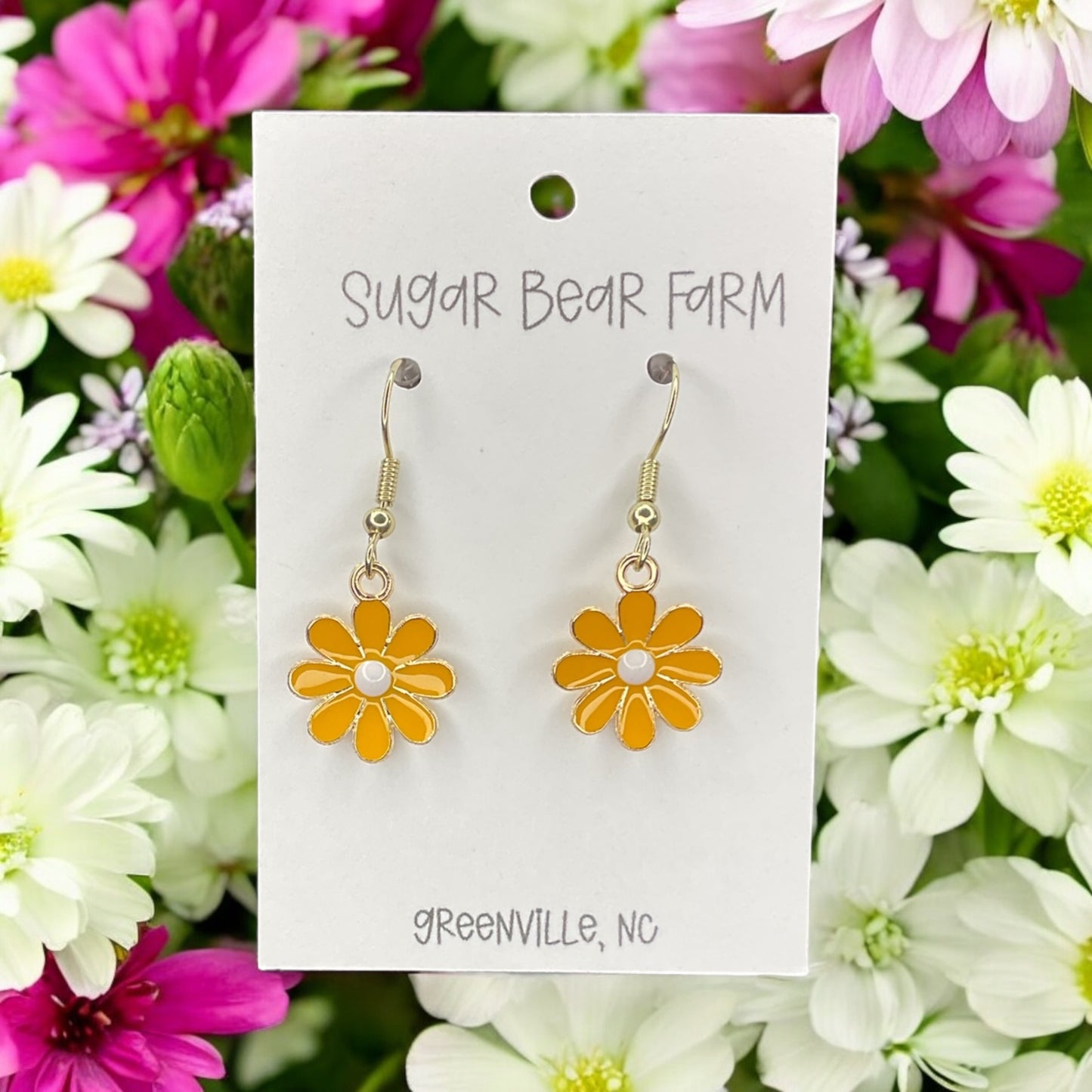 Colorful Daisy Flower Earrings