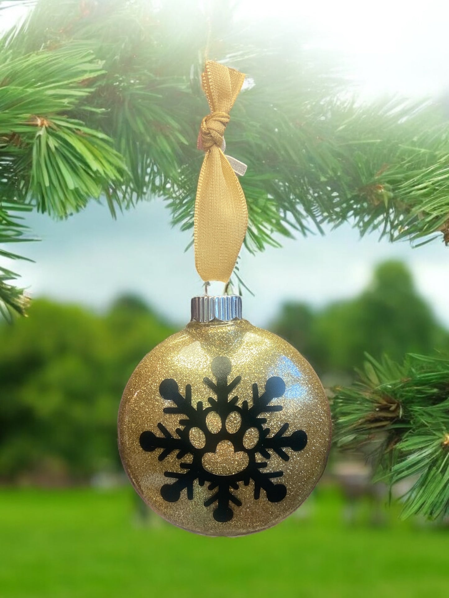 Glitter Snow Paw Ornament