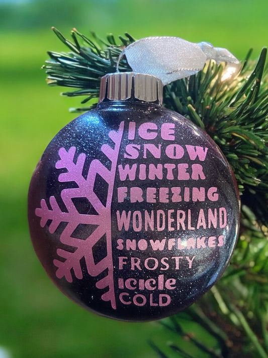 Glitter Winter Words Ornament