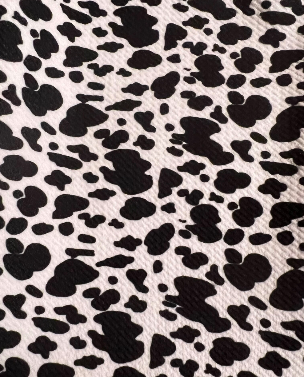 black and white cow fabric