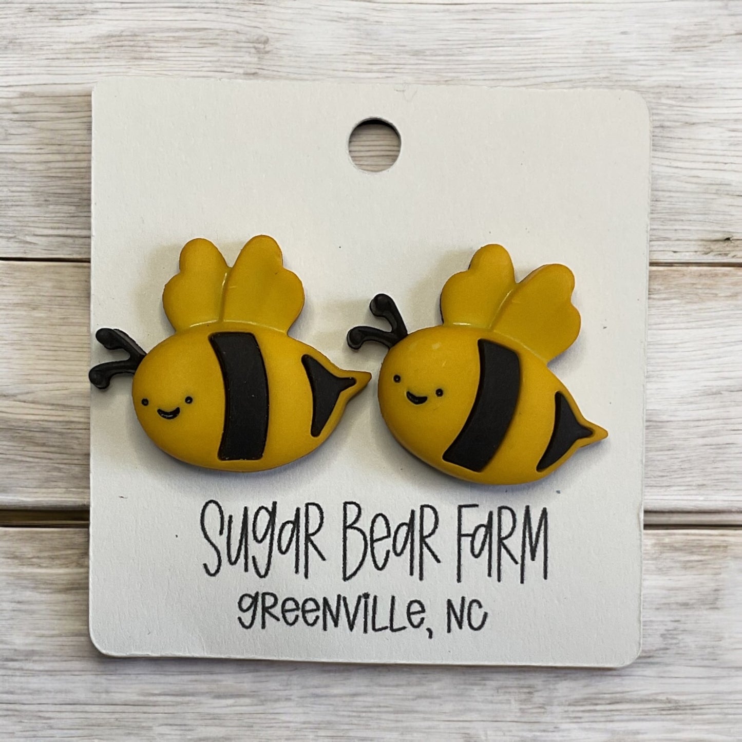 Pair of bumble bee earrings