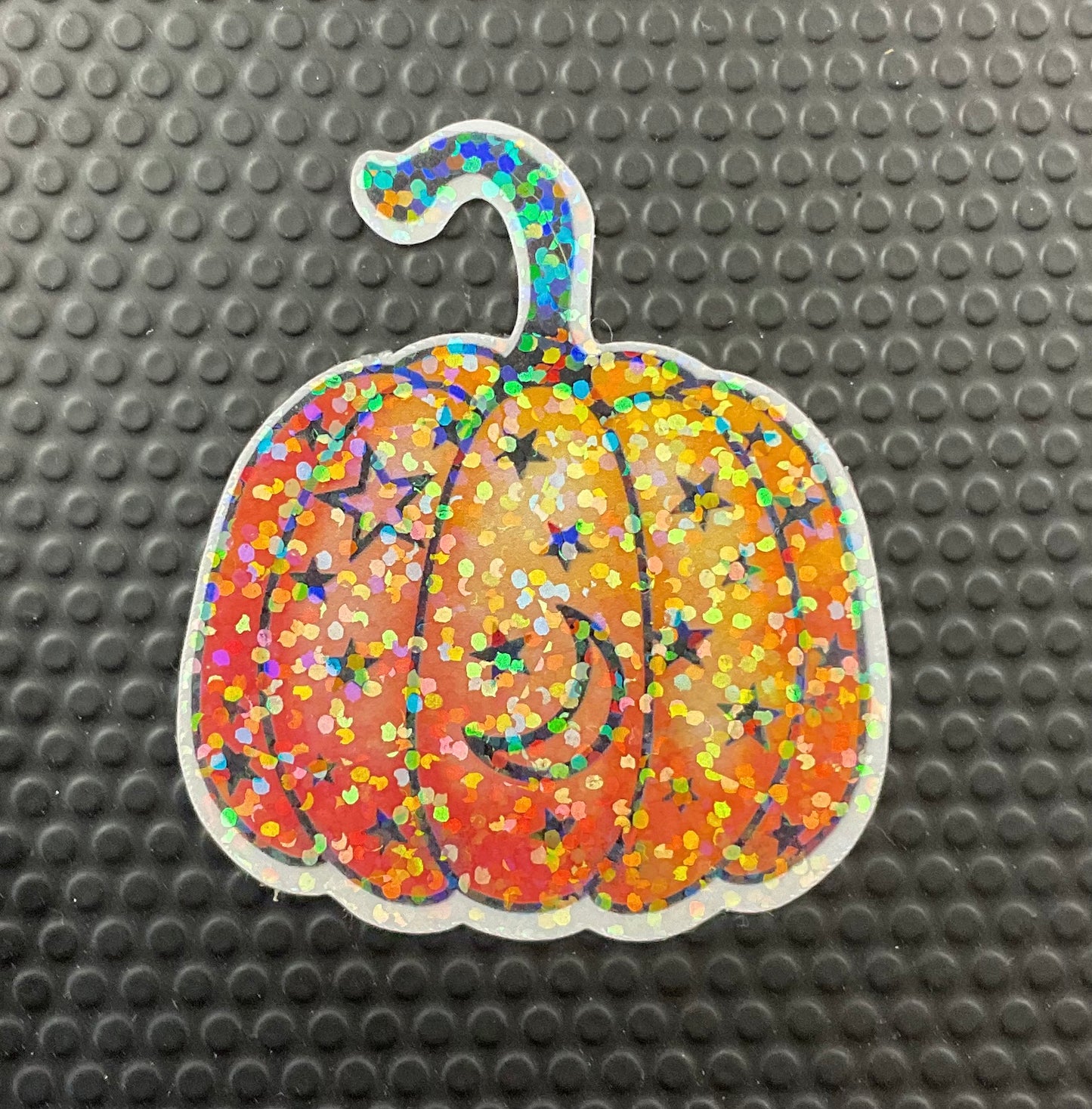 orange pumpkin holographic sticker