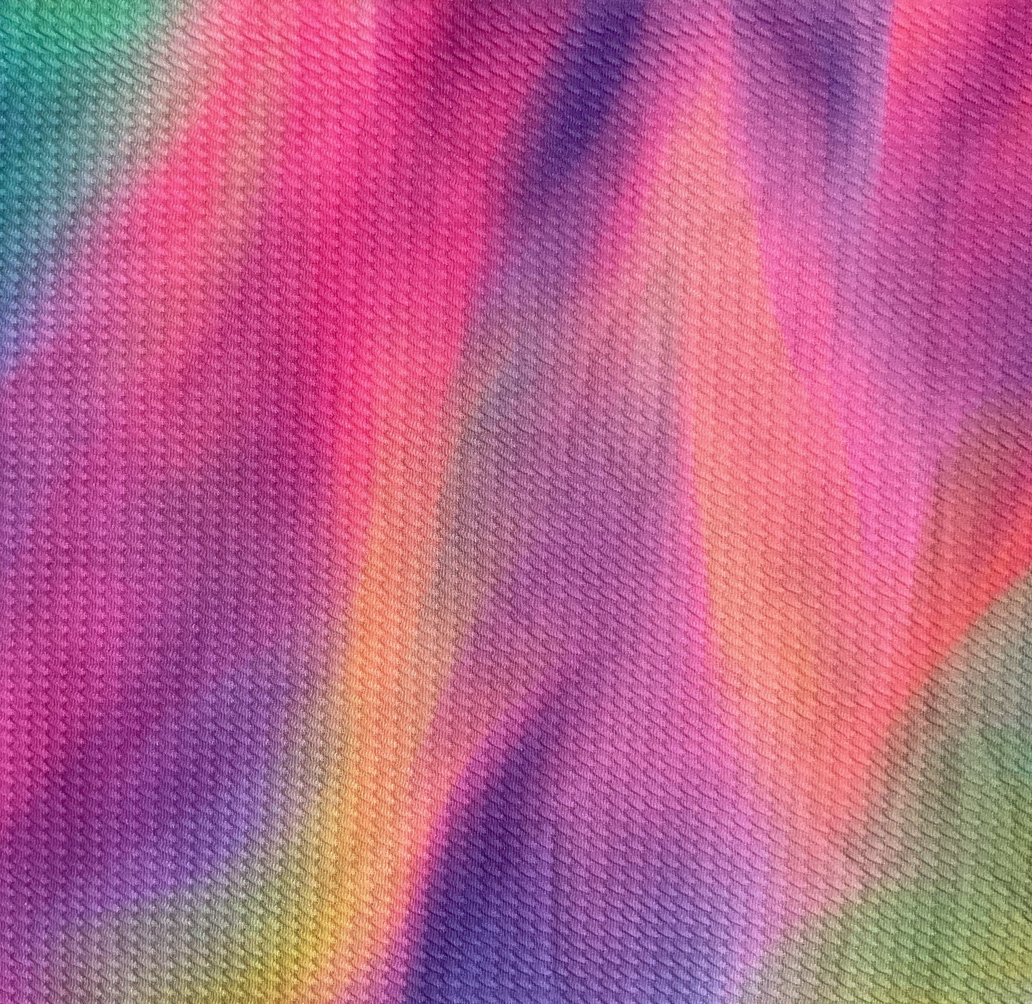 Closeup of Rainbow scrunchie fabric