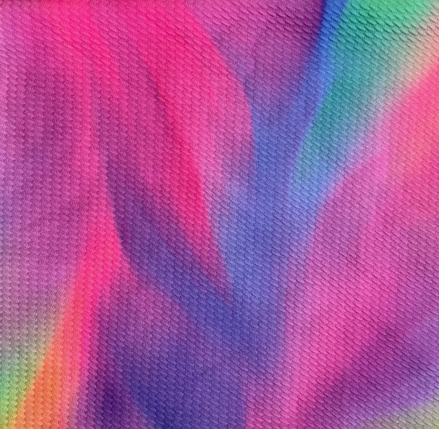 Closeup of Rainbow scrunchie fabric