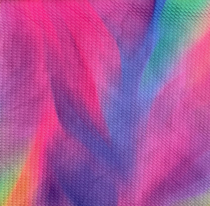 Closeup of Rainbow scrunchie fabric