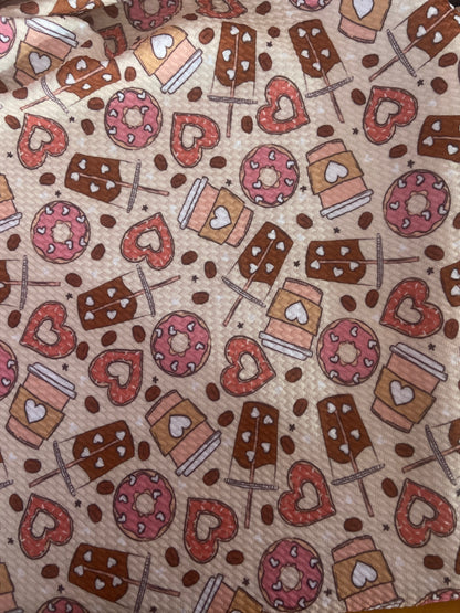 coffee and hearts fabric 